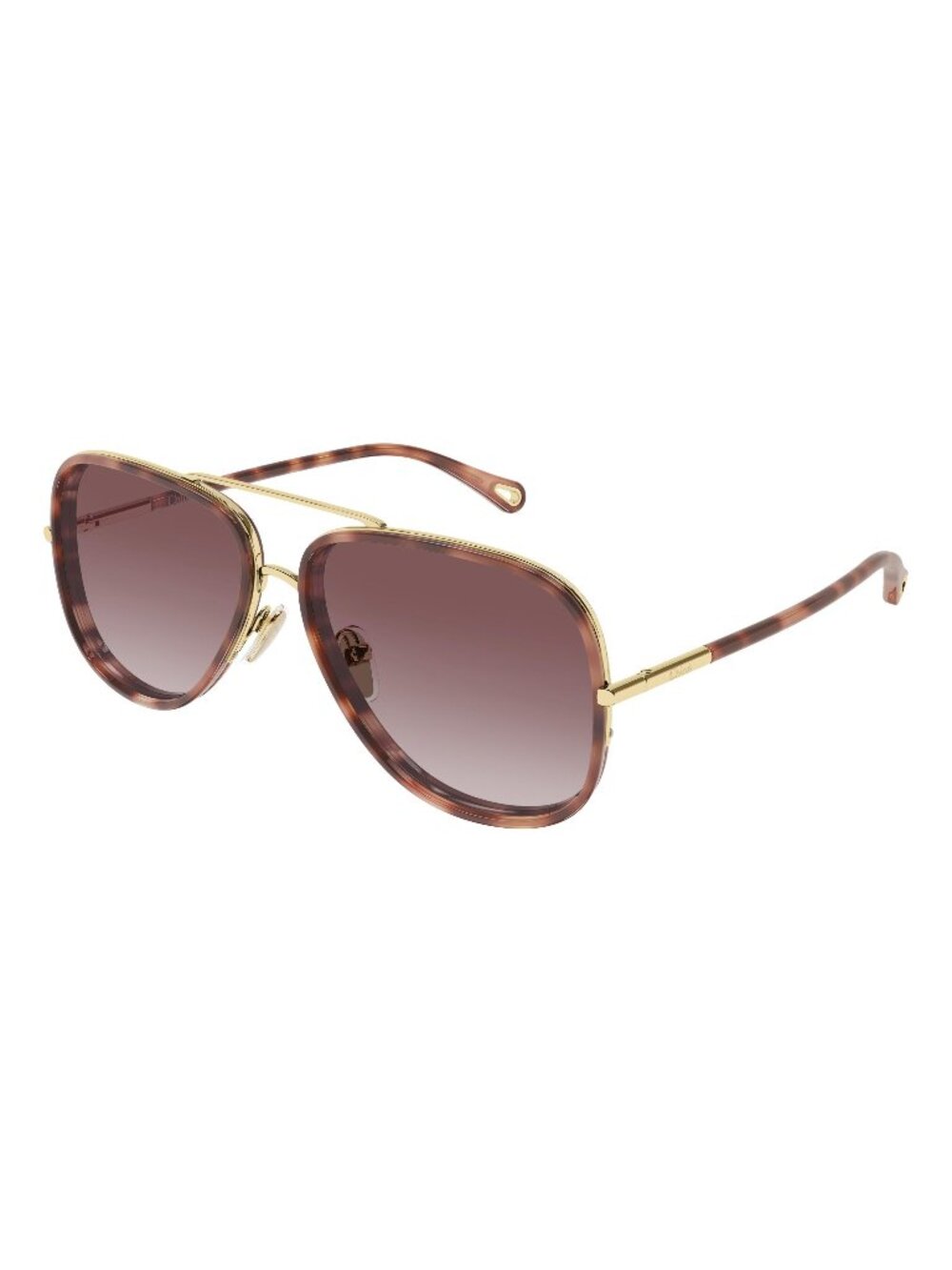 New Chloé Women's Sunglasses Gold Red Lens Metal Frame CH0382S 004 60